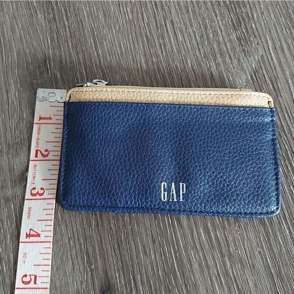 GAP Card Holder,  Coin Purse, Woman's Navy & Gold Wallet - Picture 7 of 8